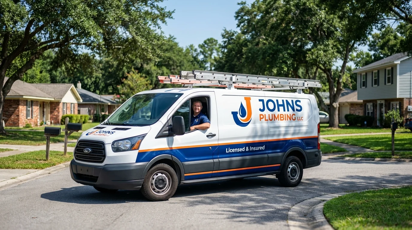 Johns Plumbing LLC service van in New Tazewell, TN